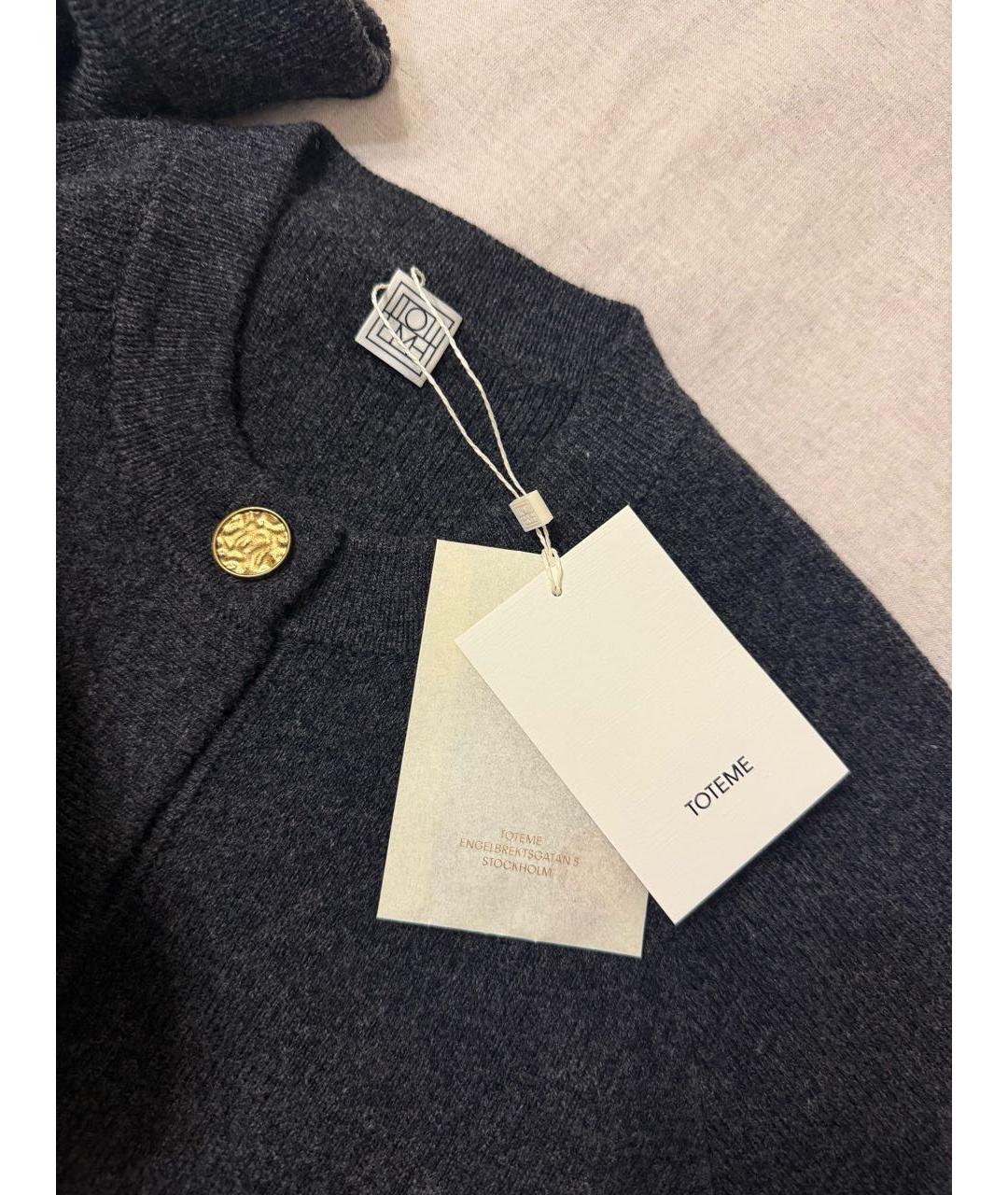 TOTEME Антрацитовый шерстяной кардиган, фото 3