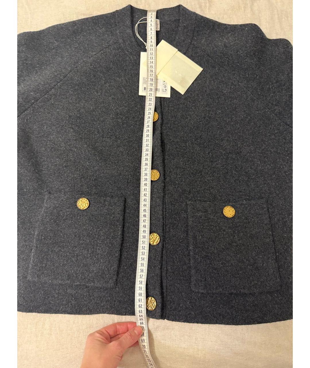 TOTEME Антрацитовый шерстяной кардиган, фото 7