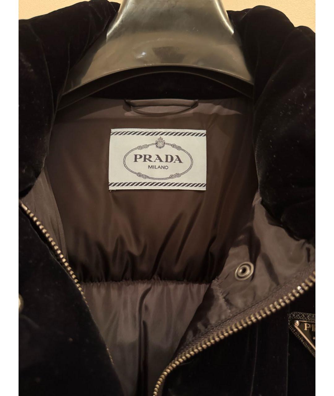 PRADA Черный бархатный пуховик, фото 8