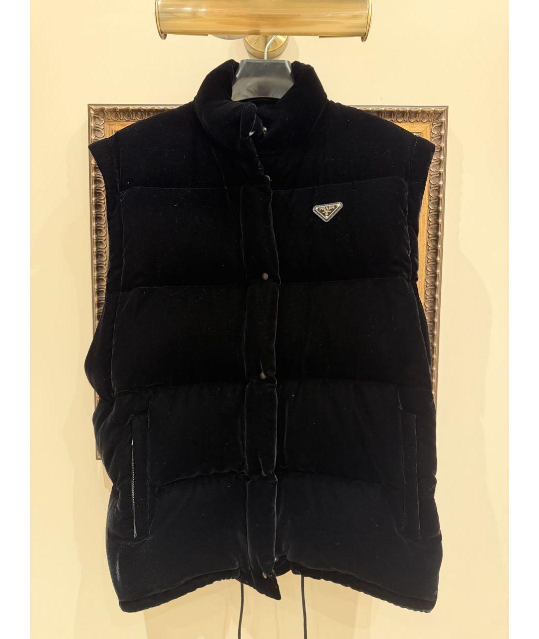 PRADA Черный бархатный пуховик, фото 3
