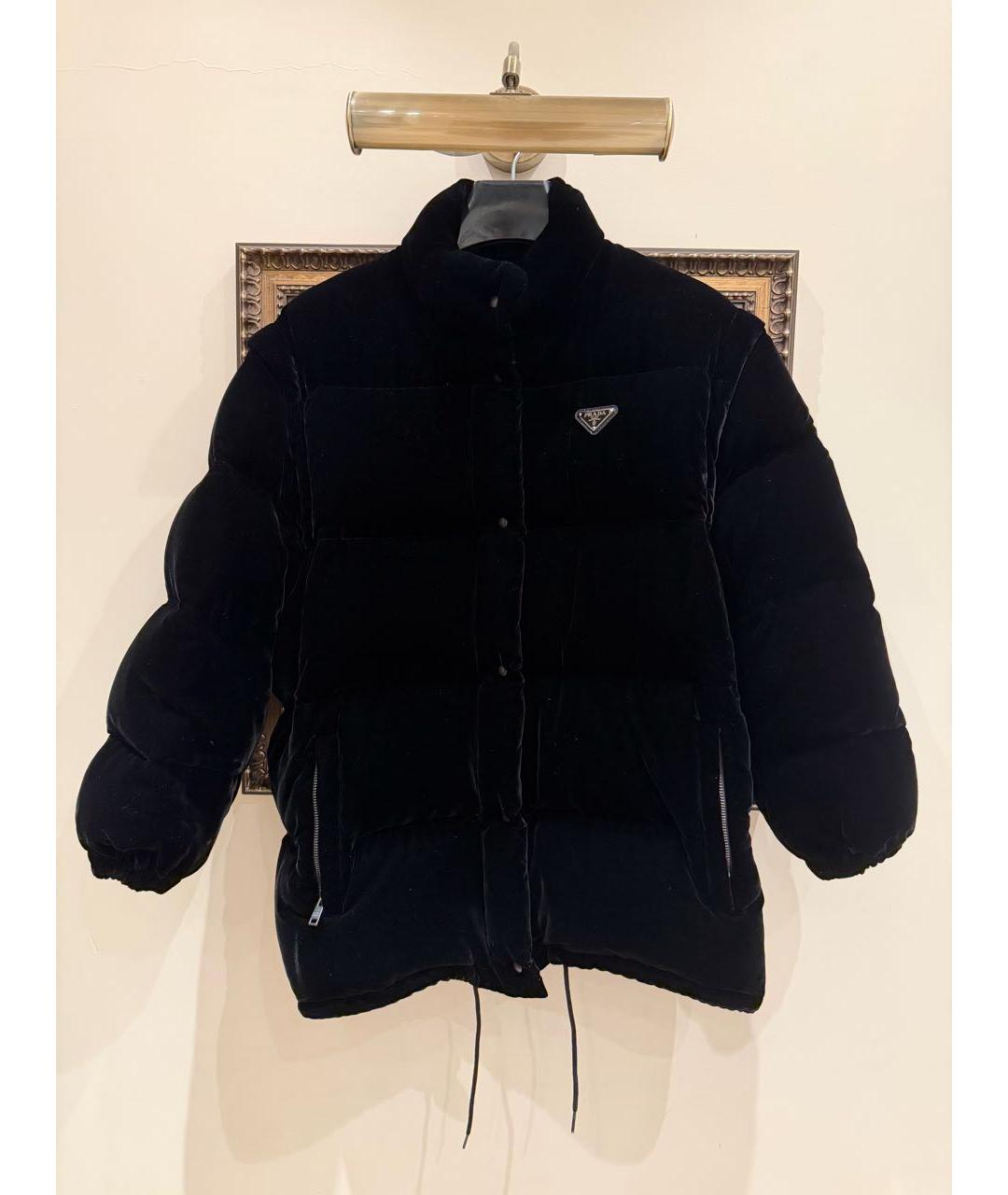 PRADA Черный бархатный пуховик, фото 9