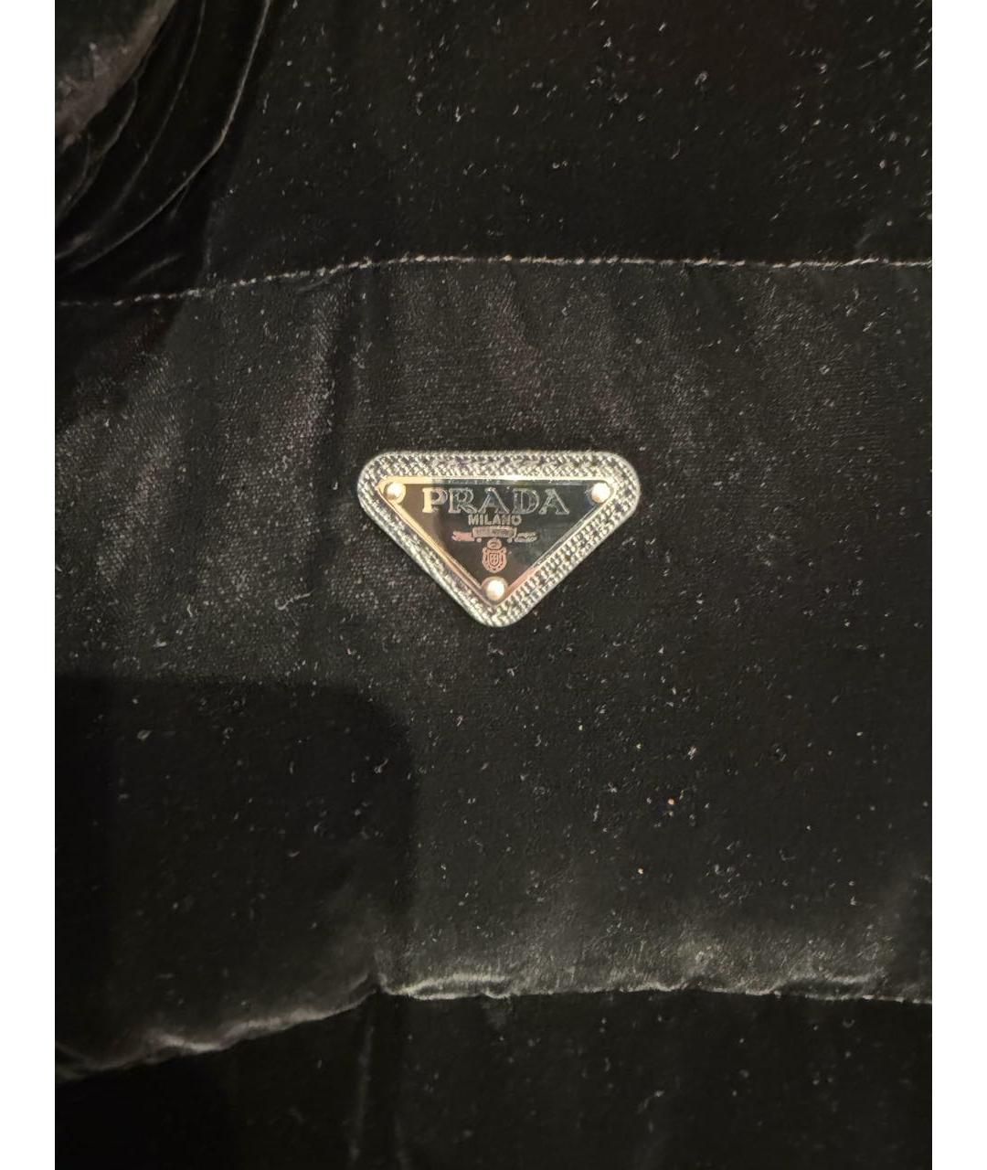 PRADA Черный бархатный пуховик, фото 7