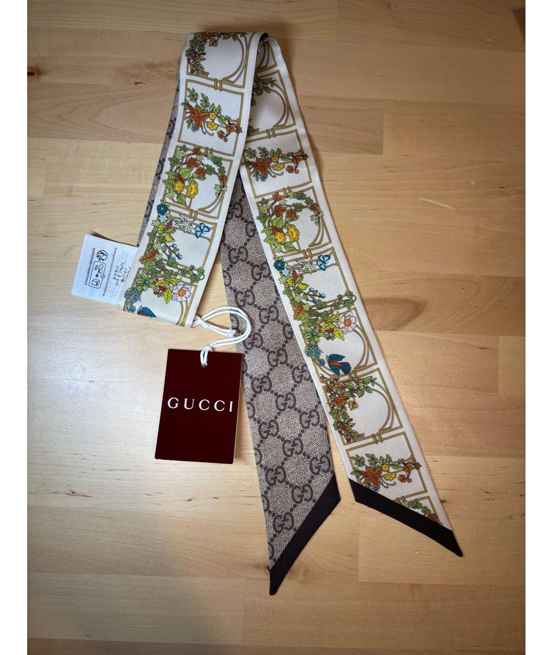 GUCCI Мульти шелковый шарф, фото 7