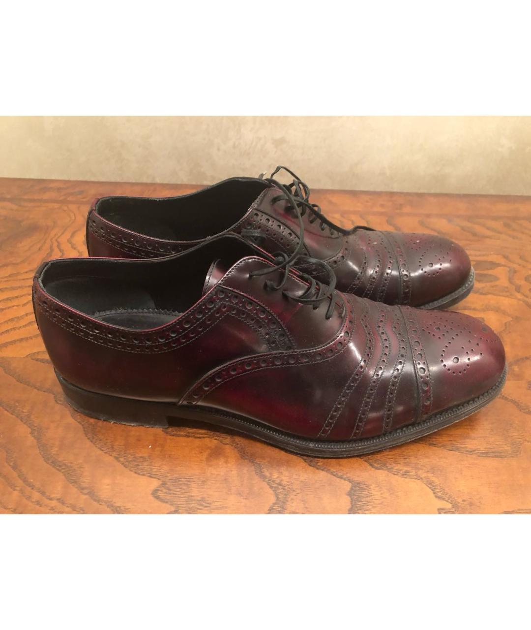 SERGIO ROSSI Бордовые кожаные туфли, фото 5