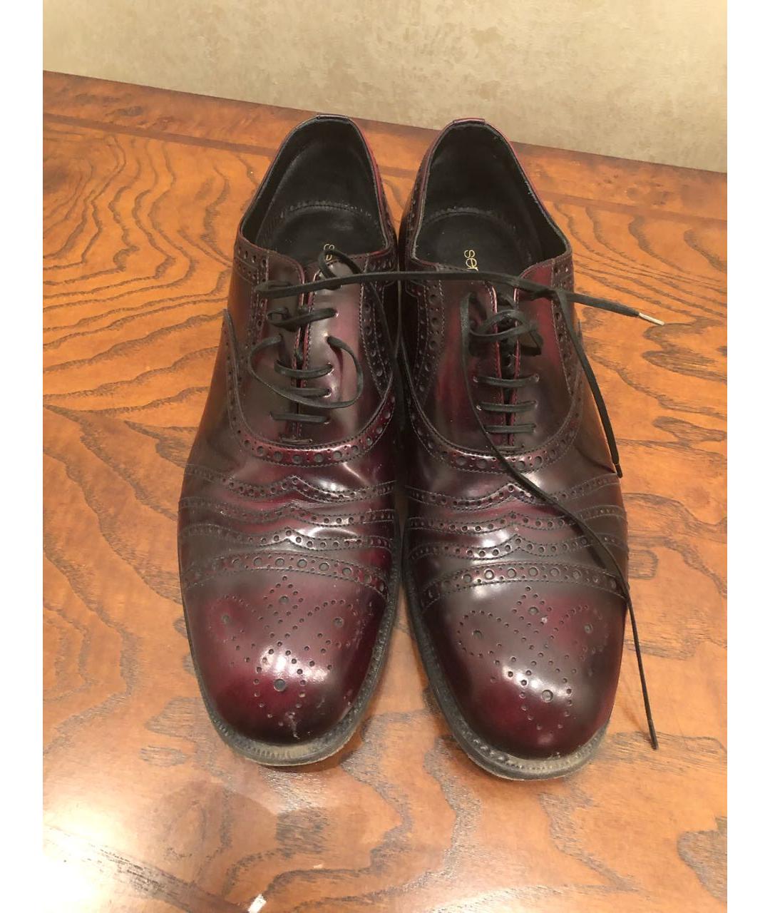 SERGIO ROSSI Бордовые кожаные туфли, фото 2