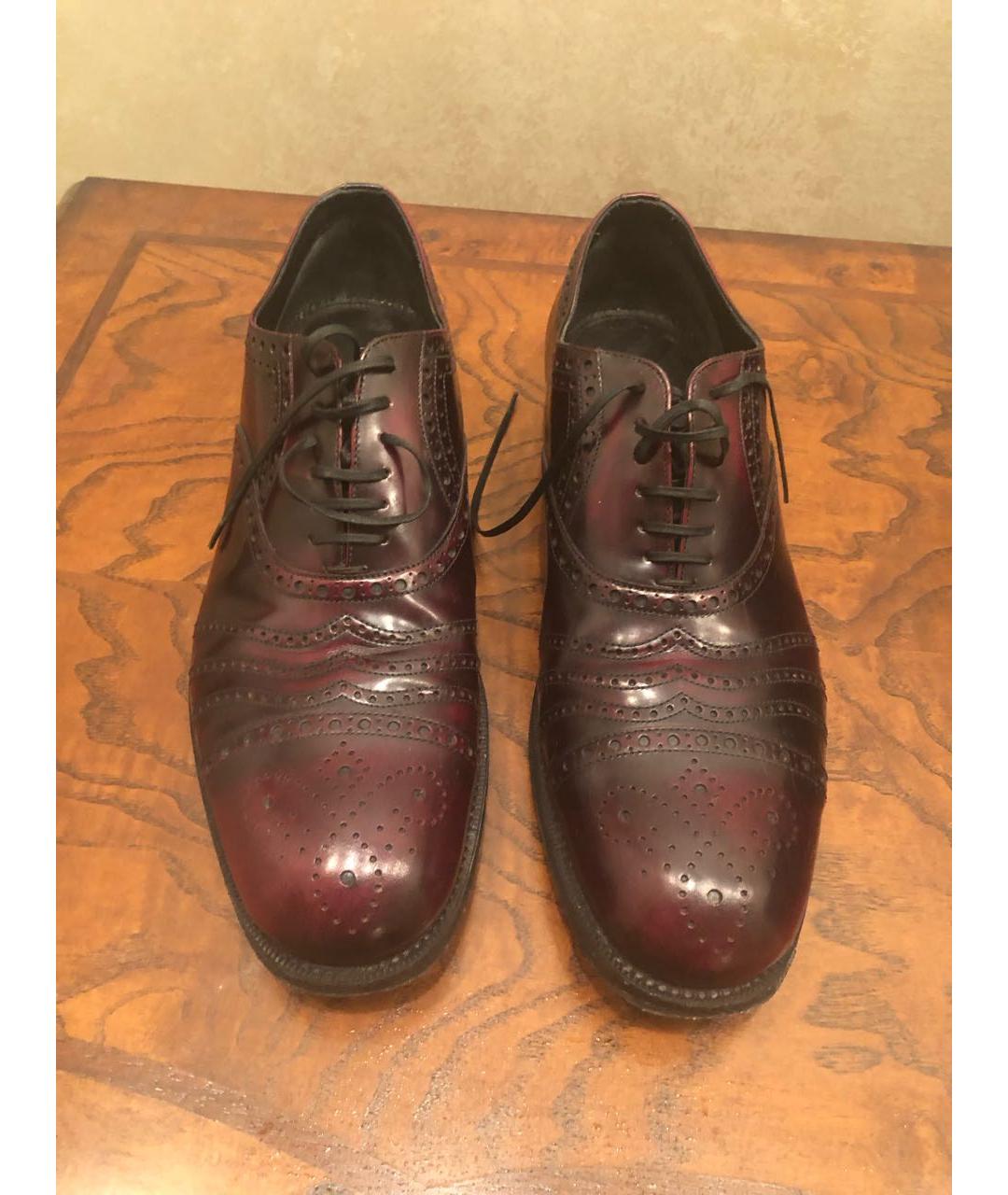 SERGIO ROSSI Бордовые кожаные туфли, фото 2