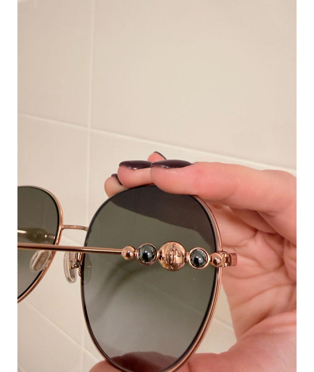JIMMY CHOO Серые металлические солнцезащитные очки, фото 7