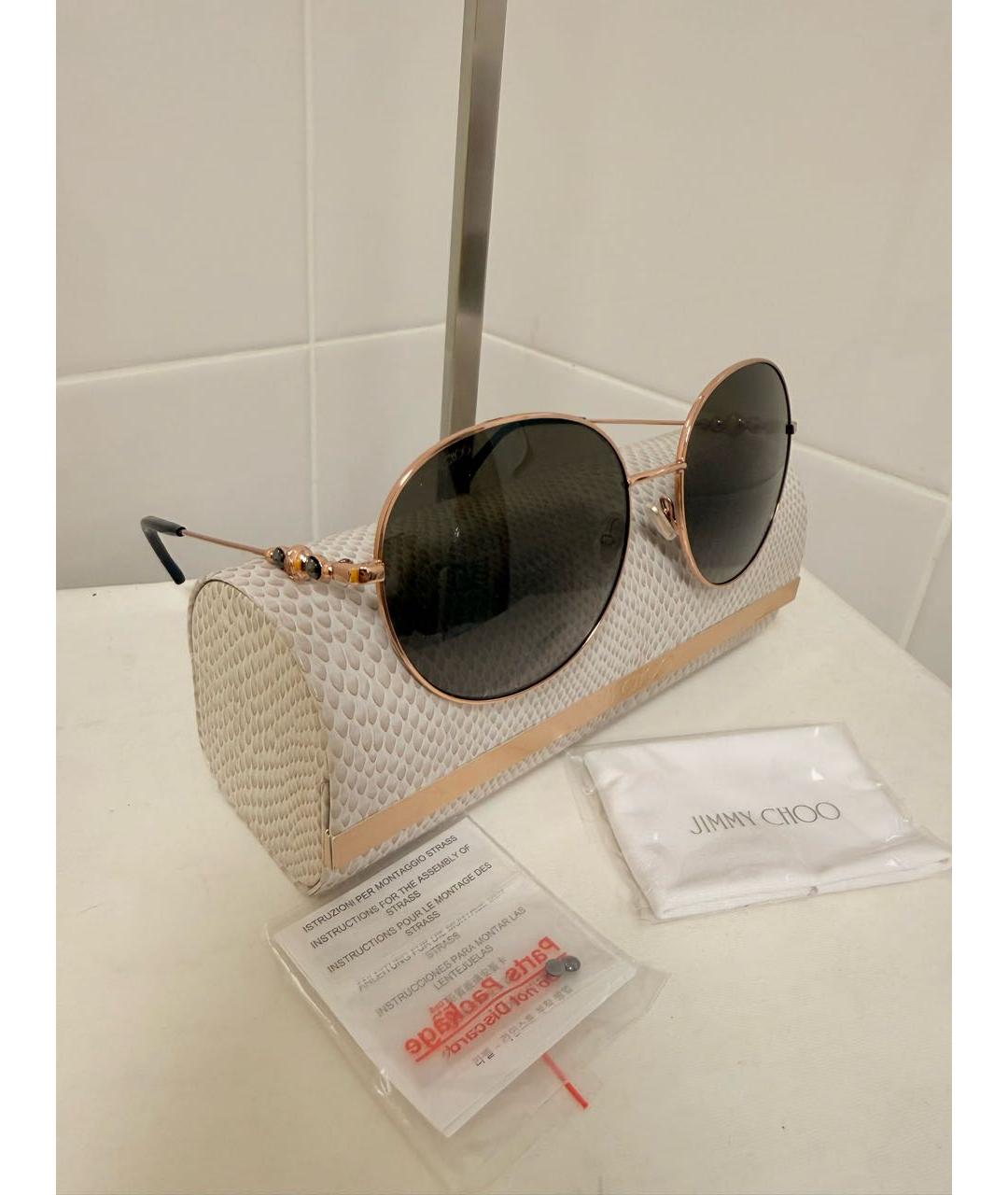 JIMMY CHOO Серые металлические солнцезащитные очки, фото 3