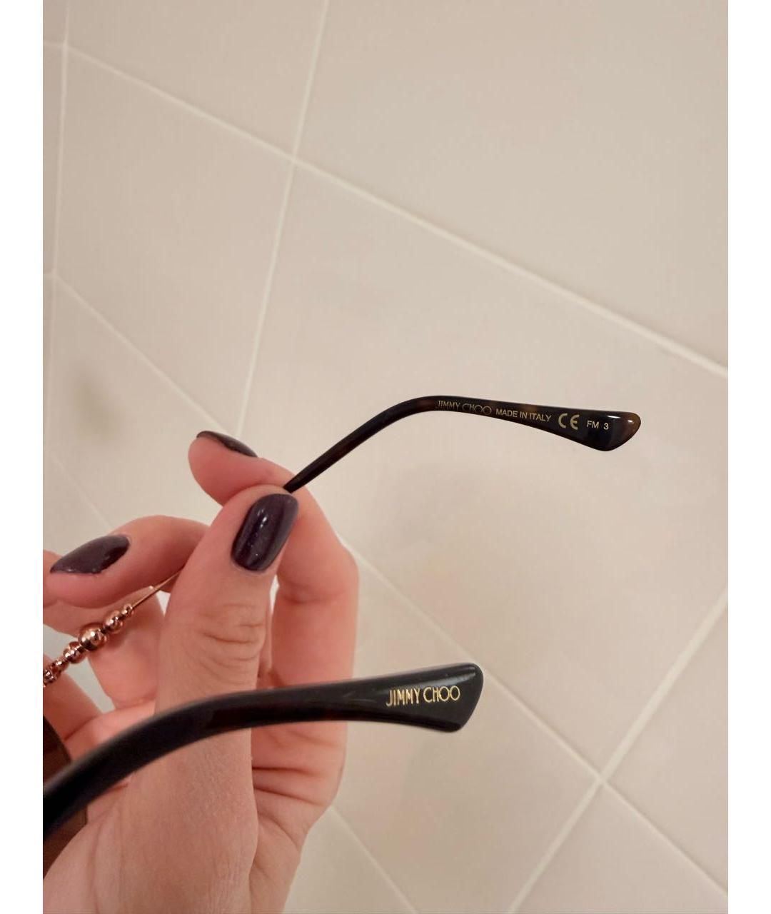 JIMMY CHOO Серые металлические солнцезащитные очки, фото 5