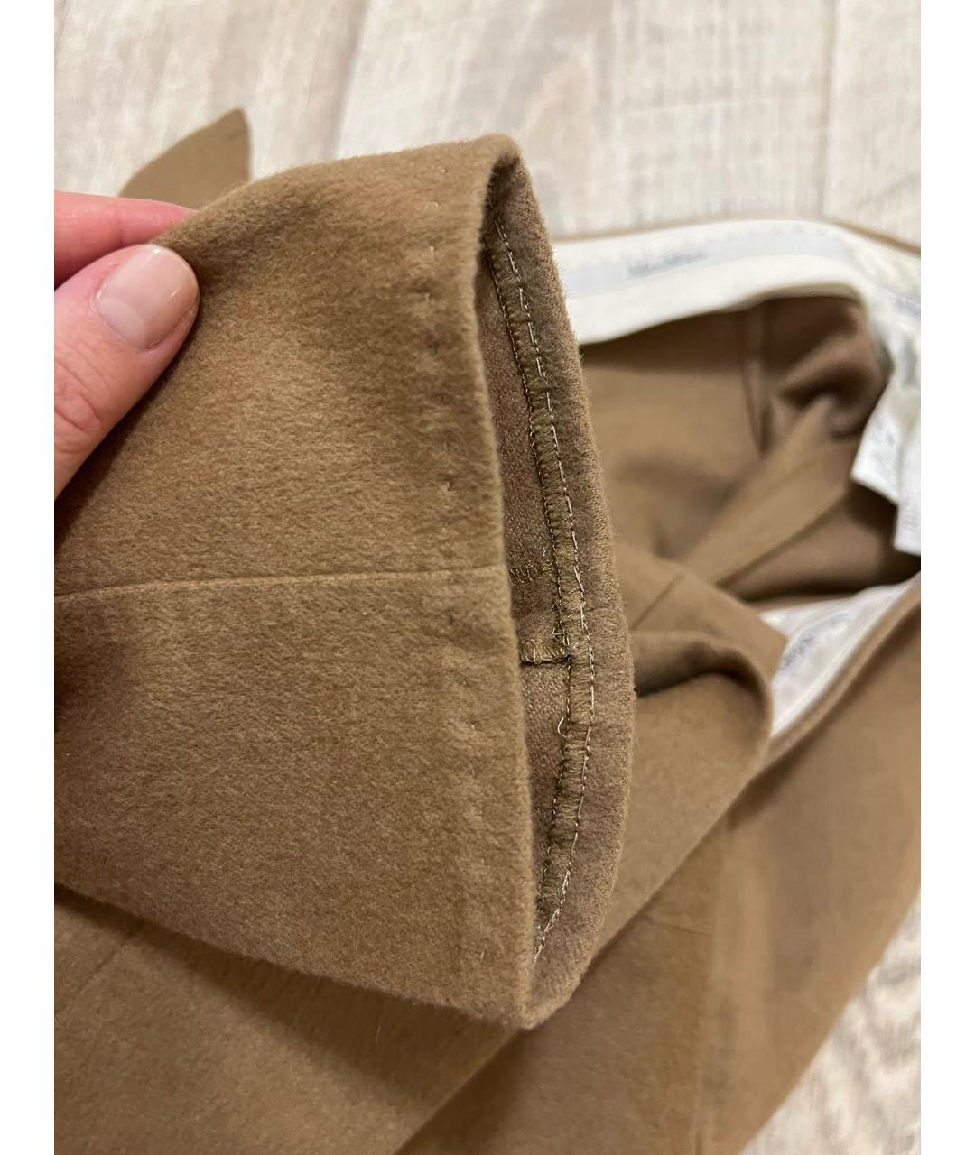 MAX MARA Бежевые шерстяные брюки узкие, фото 8