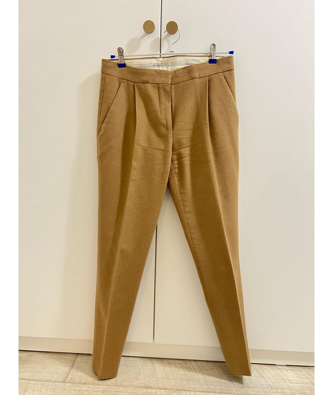 MAX MARA Бежевые шерстяные брюки узкие, фото 9