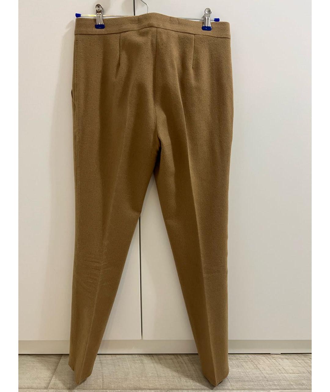 MAX MARA Бежевые шерстяные брюки узкие, фото 2