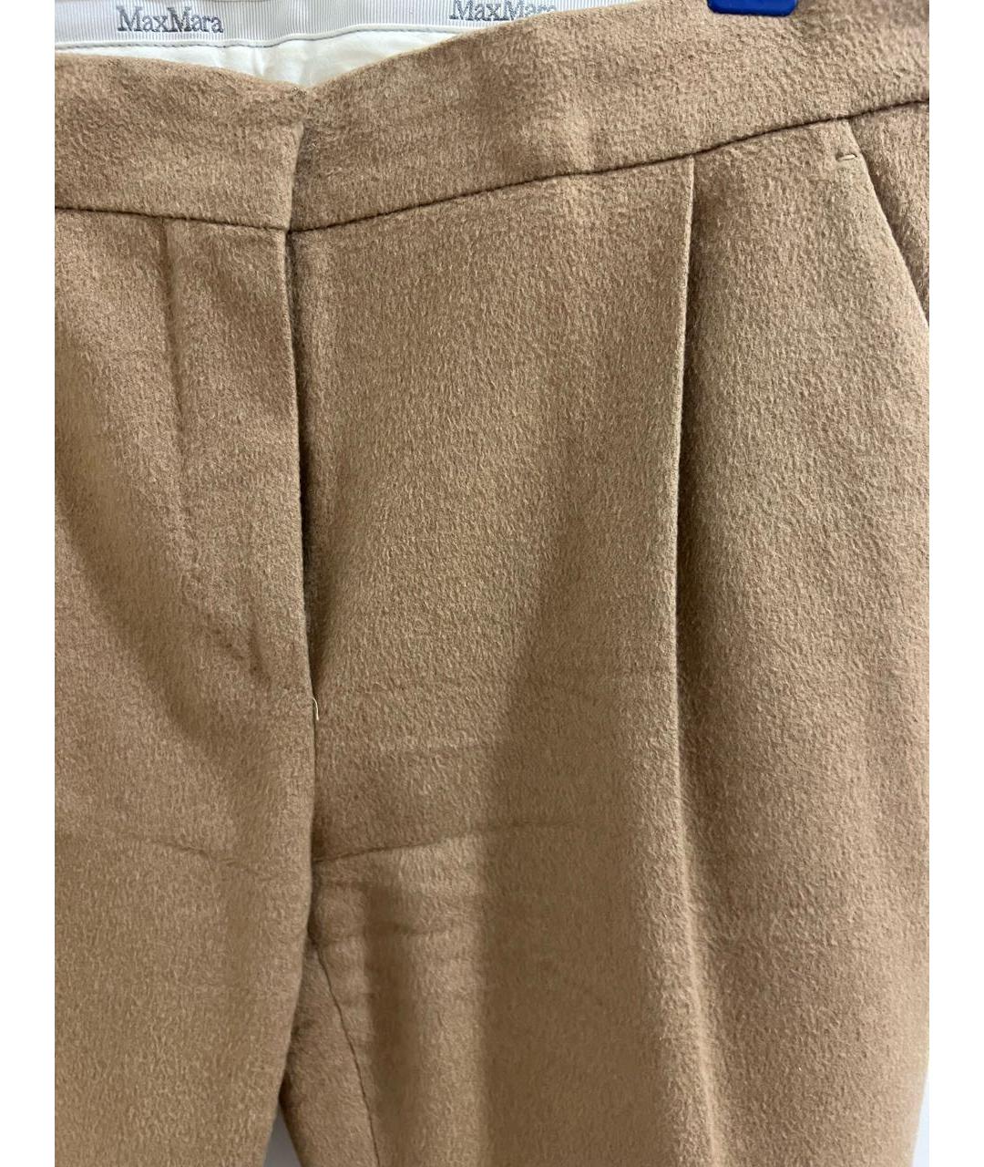 MAX MARA Бежевые шерстяные брюки узкие, фото 4