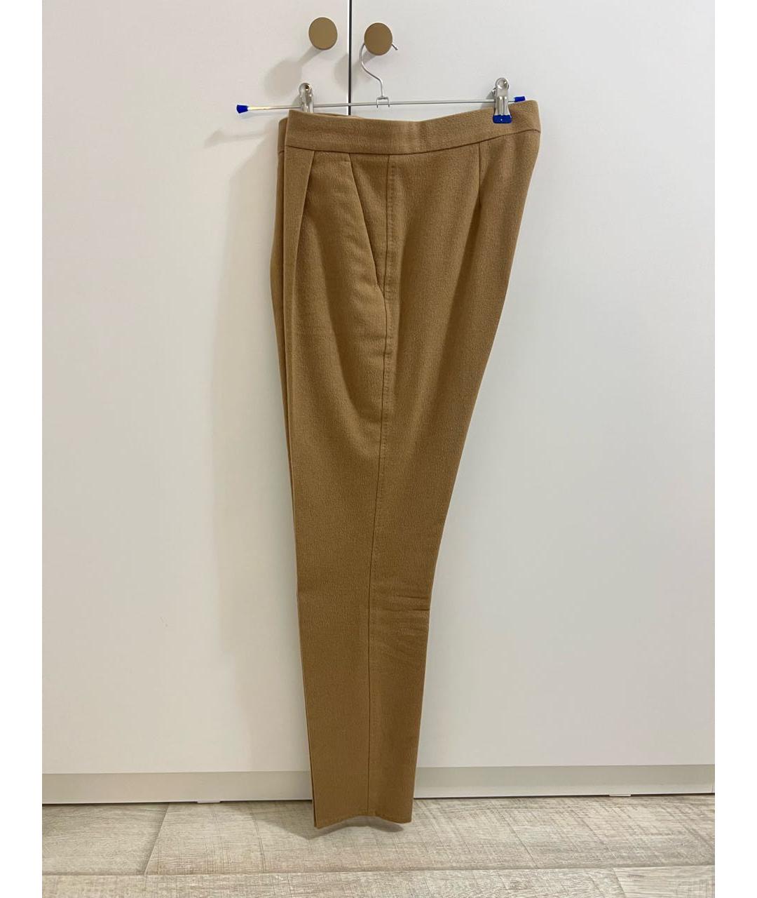 MAX MARA Бежевые шерстяные брюки узкие, фото 7