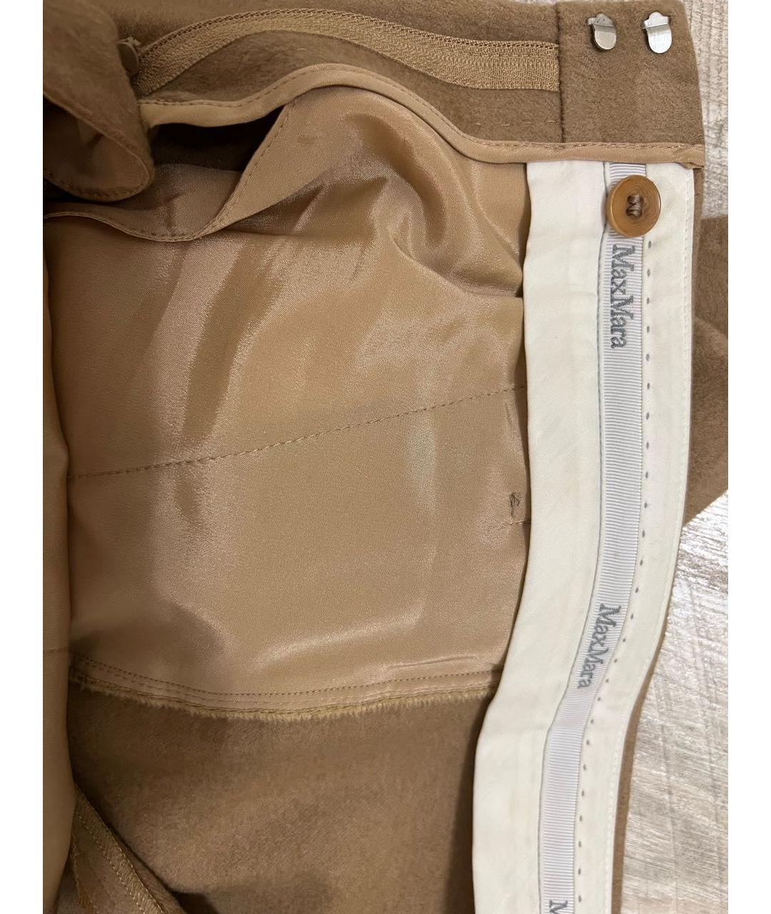 MAX MARA Бежевые шерстяные брюки узкие, фото 3