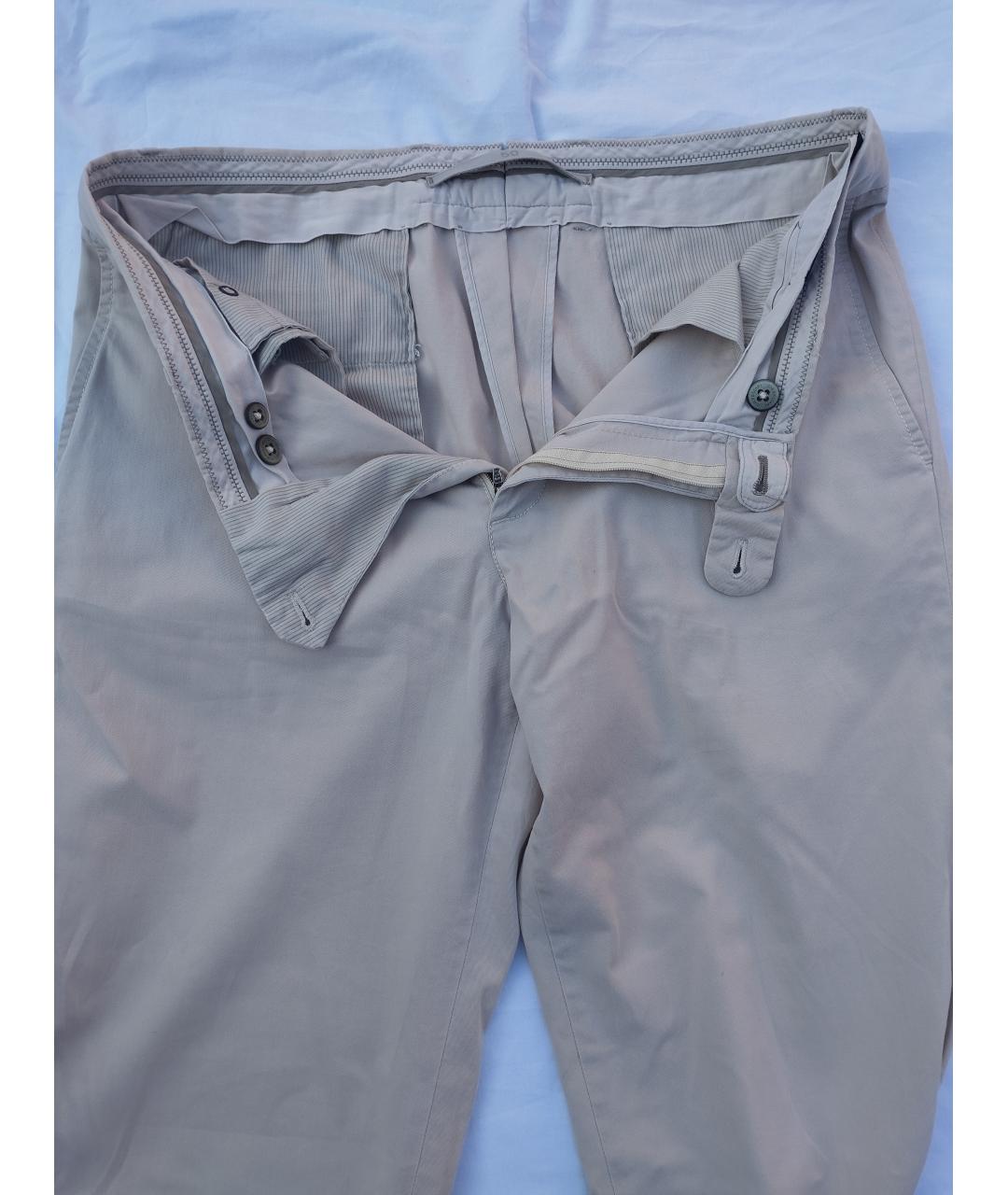 CORNELIANI Бежевые хлопко-эластановые повседневные брюки, фото 6