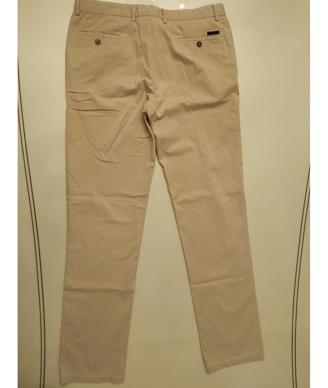 CORNELIANI Бежевые хлопко-эластановые повседневные брюки, фото 2