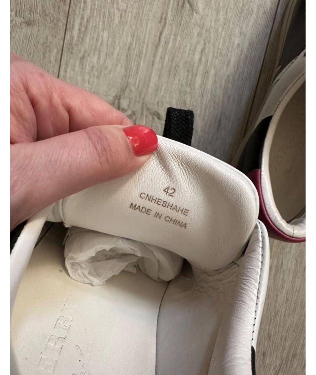 BURBERRY Черные кожаные низкие кроссовки / кеды, фото 7