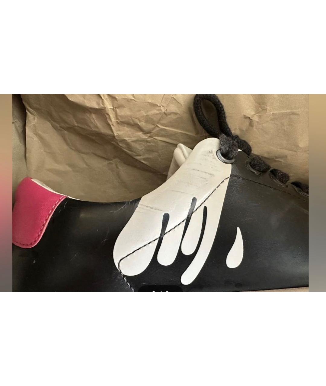 BURBERRY Черные кожаные низкие кроссовки / кеды, фото 8