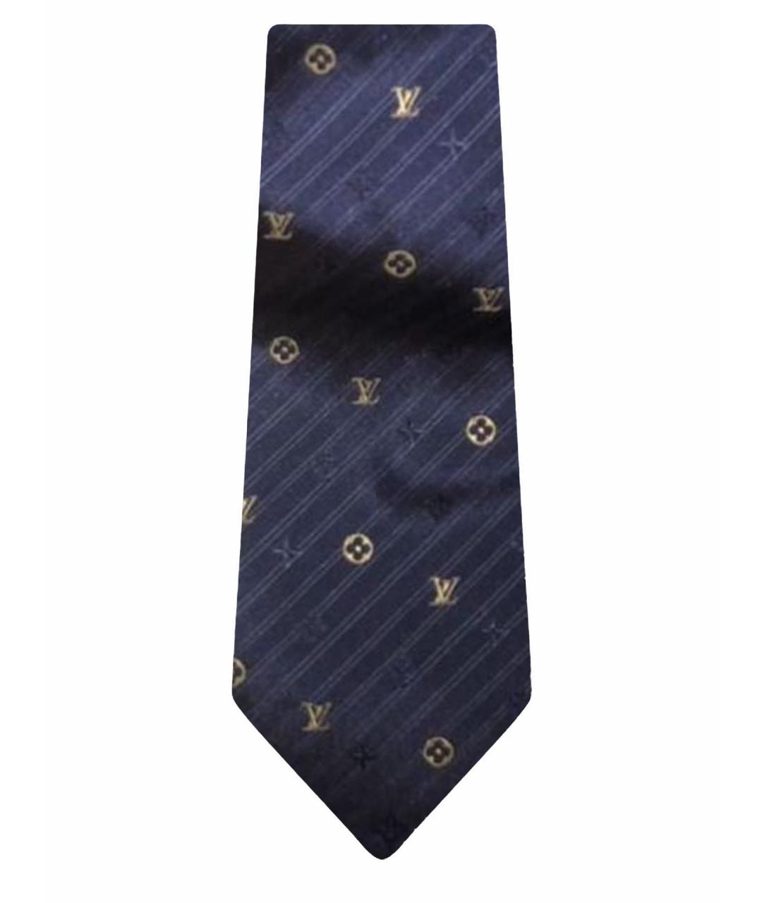 LOUIS VUITTON Темно-синий тканевый галстук, фото 1