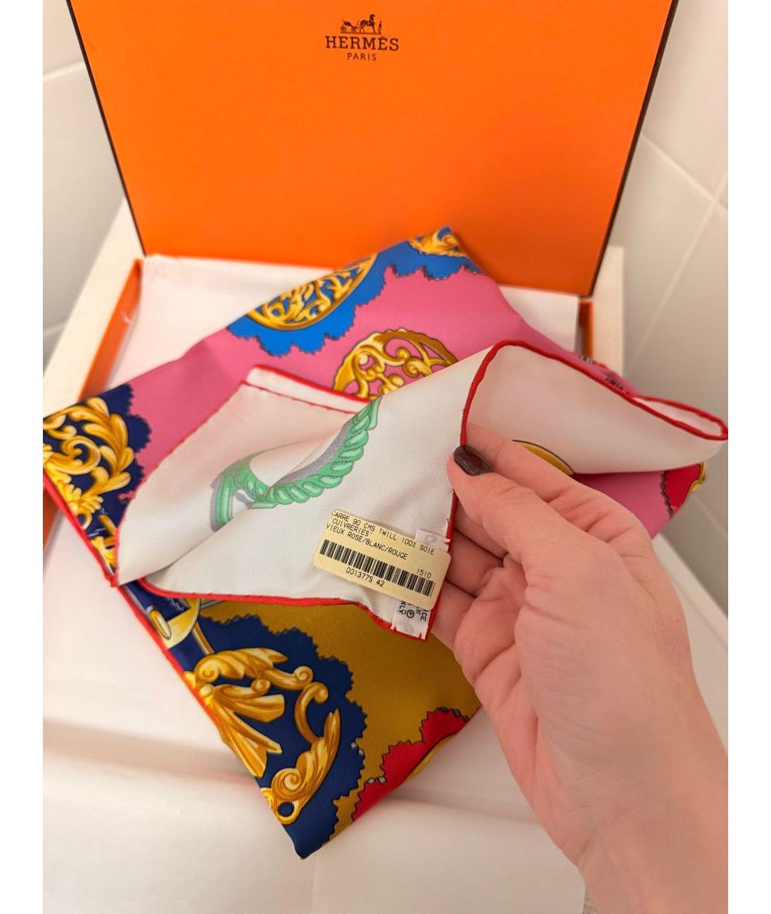 HERMES Мульти шелковый платок, фото 3