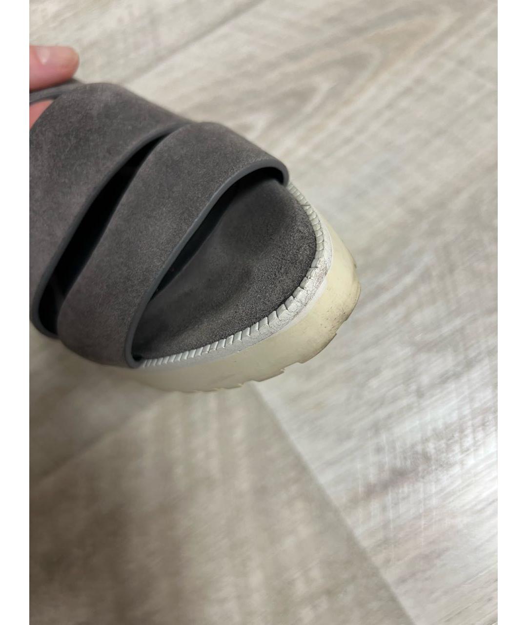 ALEXANDER WANG Антрацитовые кожаные босоножки, фото 6