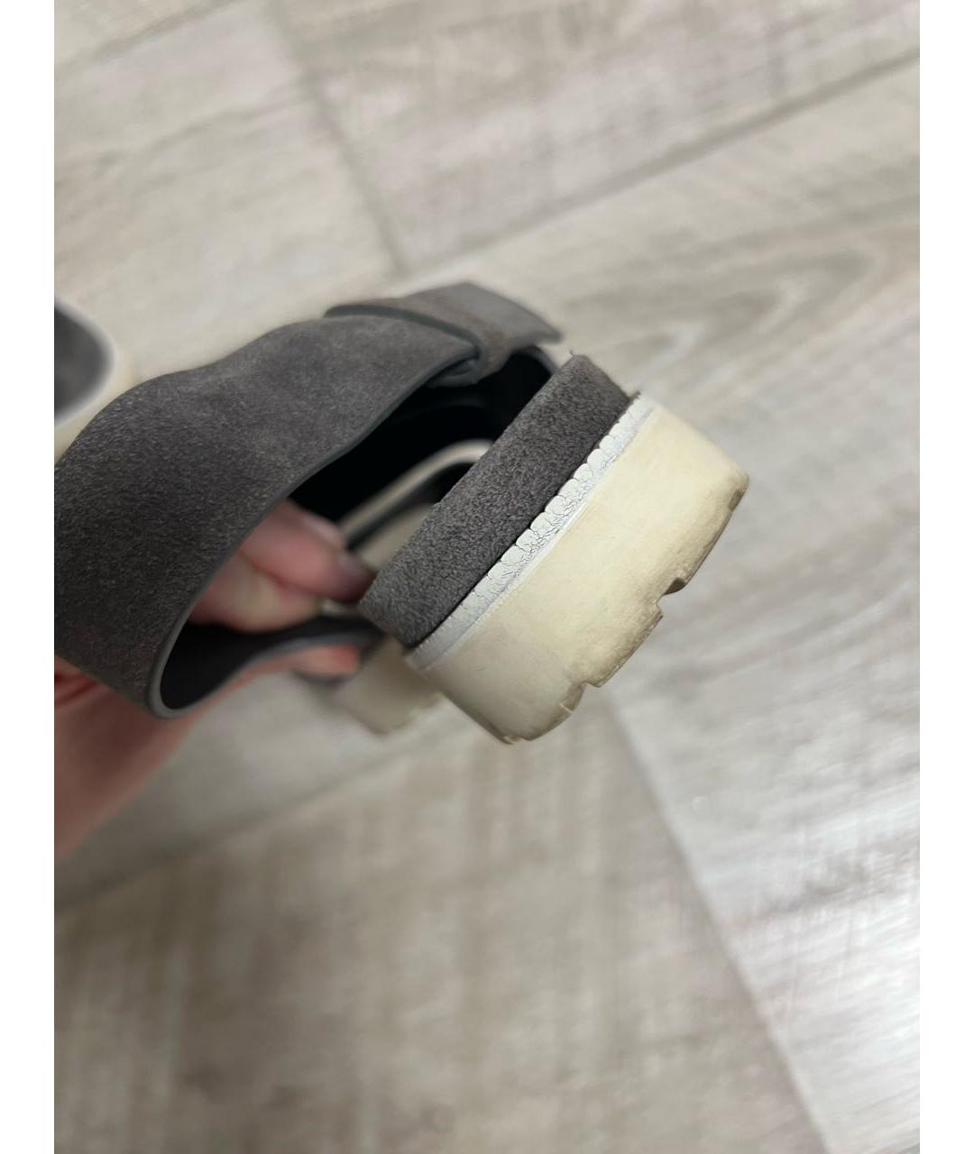 ALEXANDER WANG Антрацитовые кожаные босоножки, фото 7