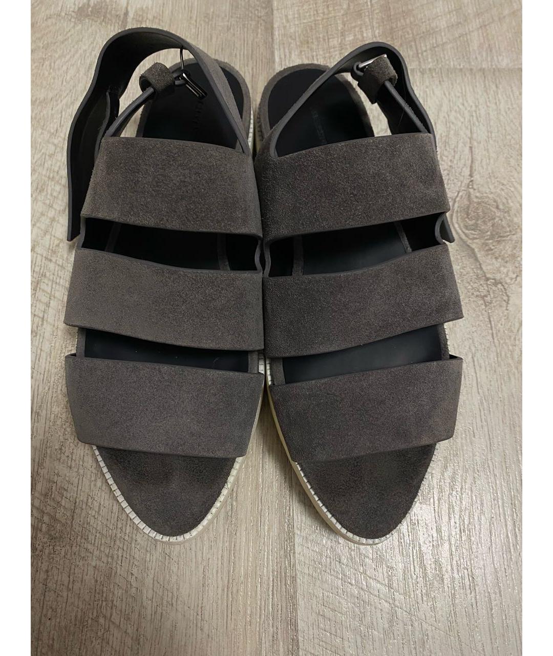 ALEXANDER WANG Антрацитовые кожаные босоножки, фото 2