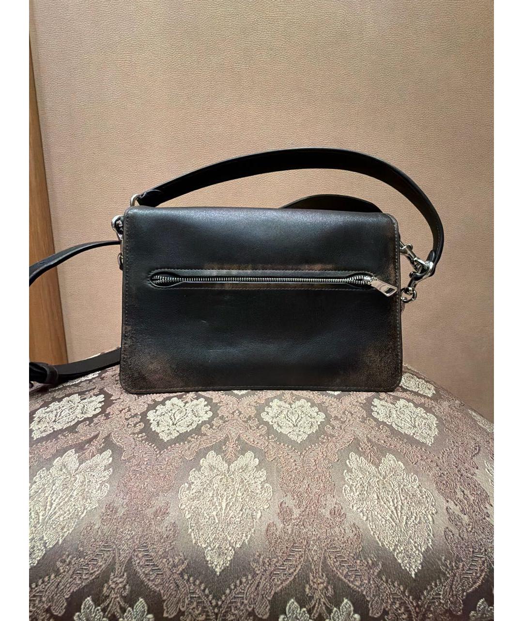 COACH Коричневая кожаная сумка через плечо, фото 3