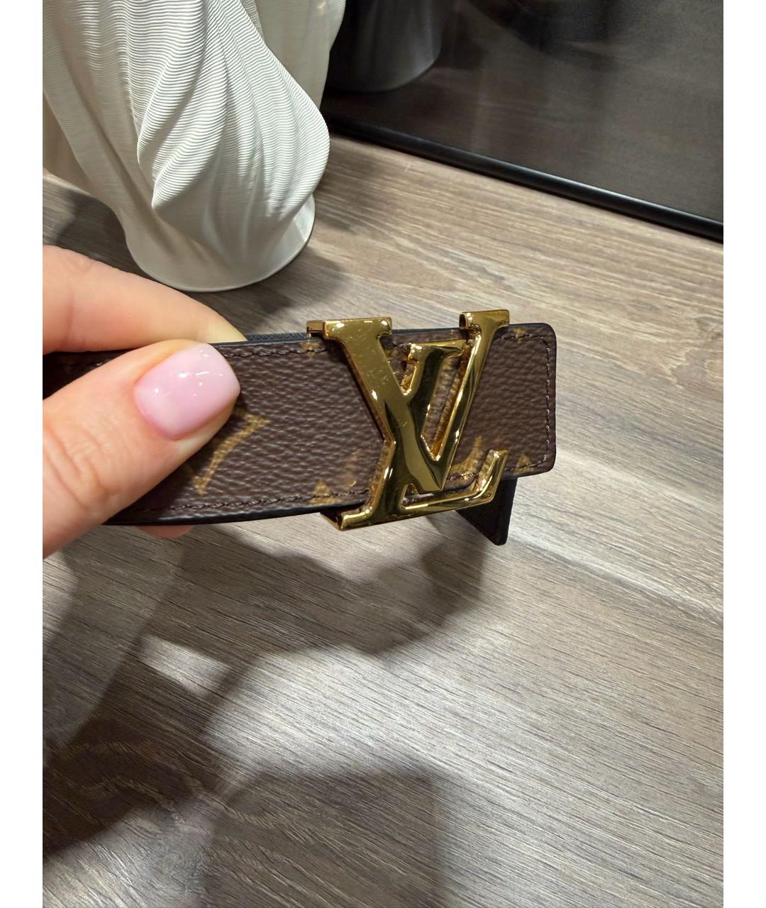 LOUIS VUITTON Коричневый кожаный ремень, фото 2