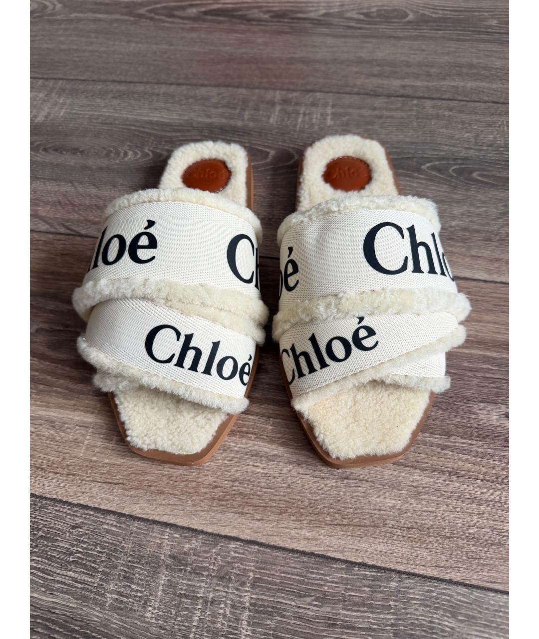 CHLOE Бежевые шлепанцы, фото 7