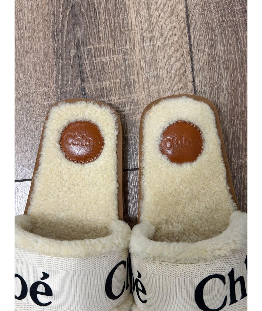 CHLOE Бежевые шлепанцы, фото 6