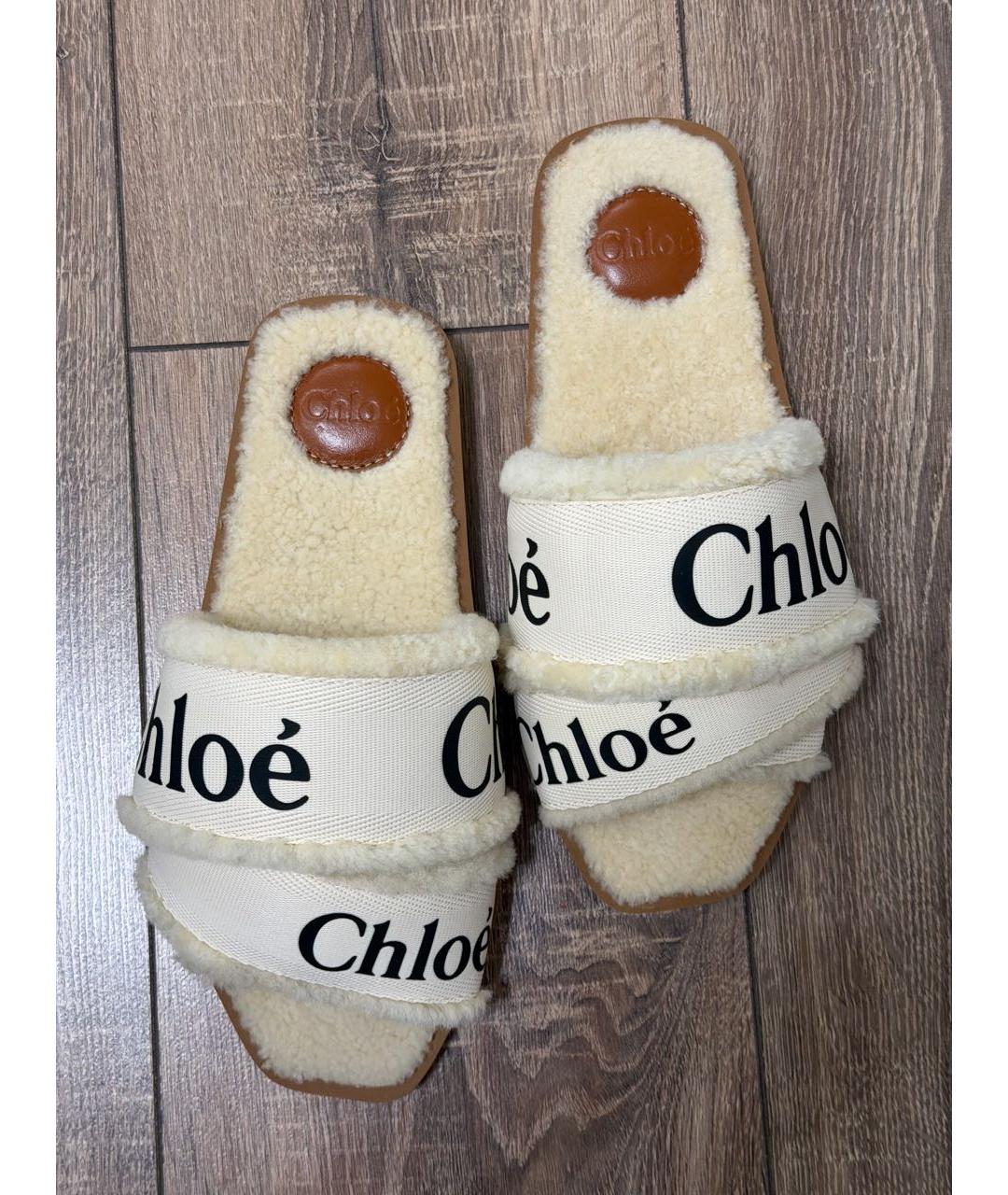 CHLOE Бежевые шлепанцы, фото 2