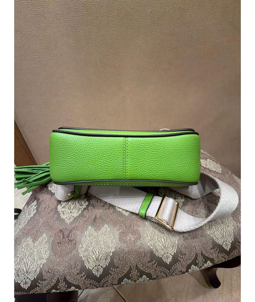 TORY BURCH Зеленая кожаная сумка через плечо, фото 5
