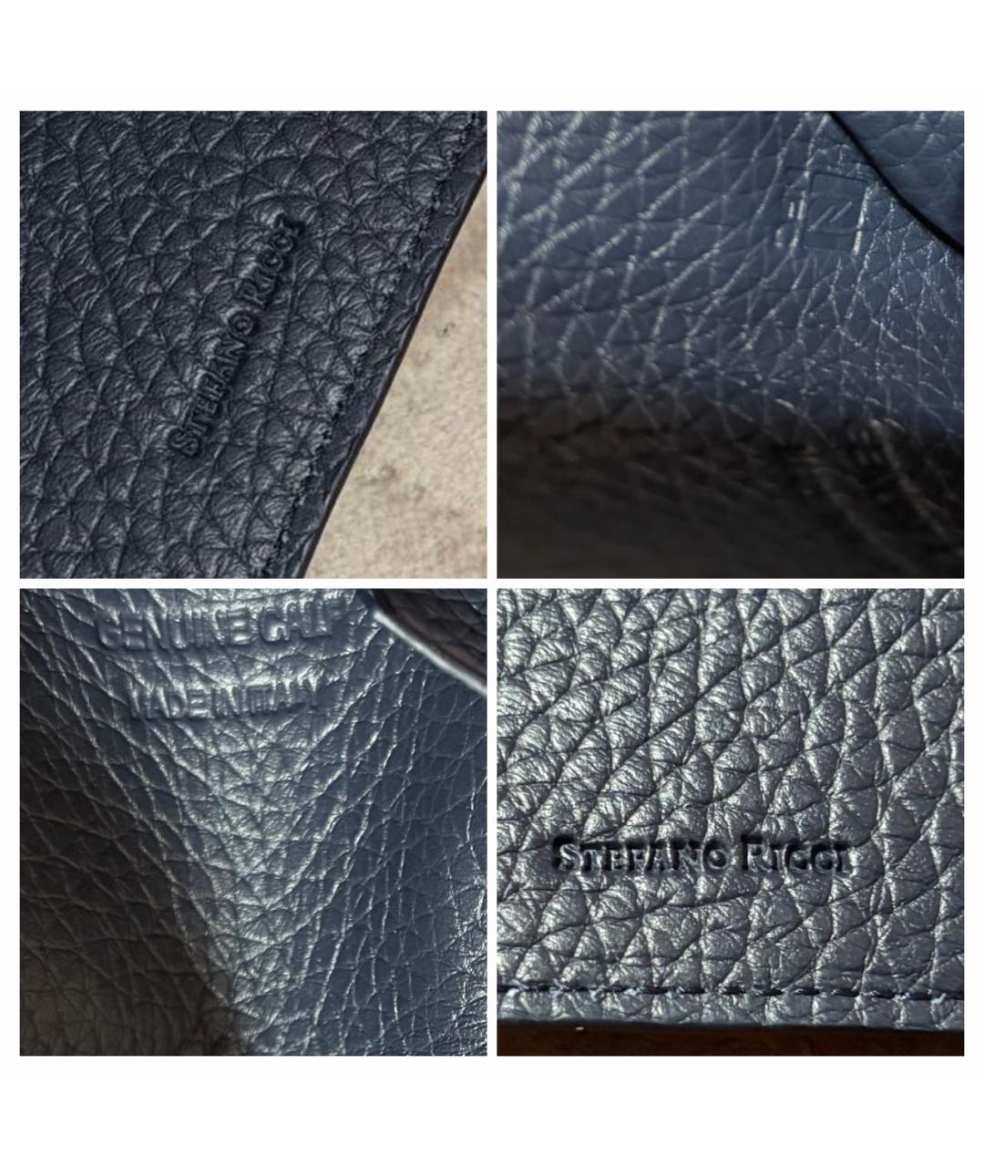 STEFANO RICCI Темно-синий кожаный кошелек, фото 6