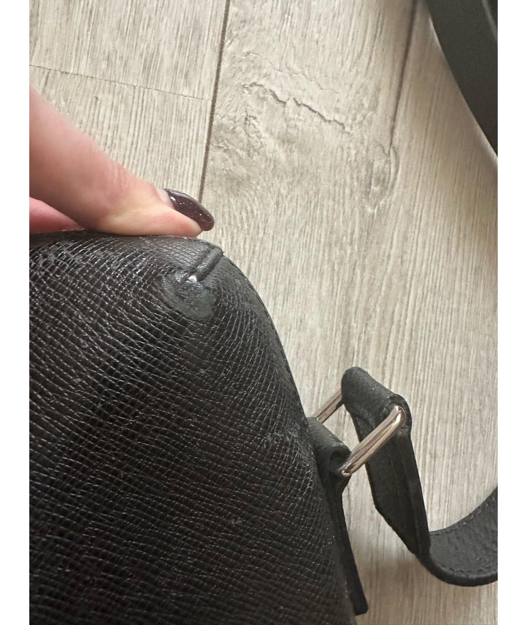 LOUIS VUITTON Черная кожаная сумка на плечо, фото 8