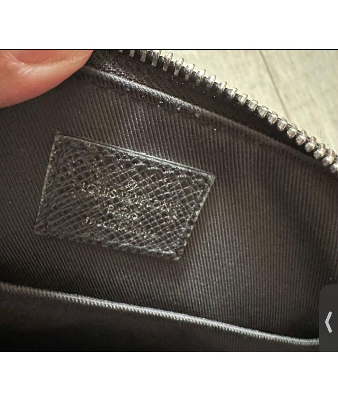 LOUIS VUITTON Черная кожаная сумка на плечо, фото 4