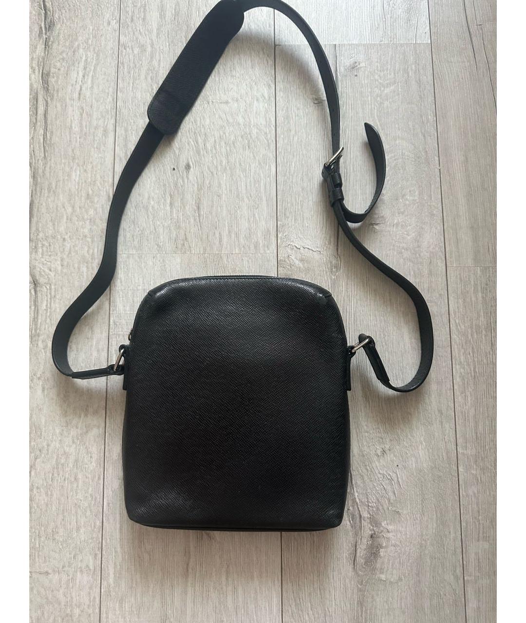 LOUIS VUITTON Черная кожаная сумка на плечо, фото 3