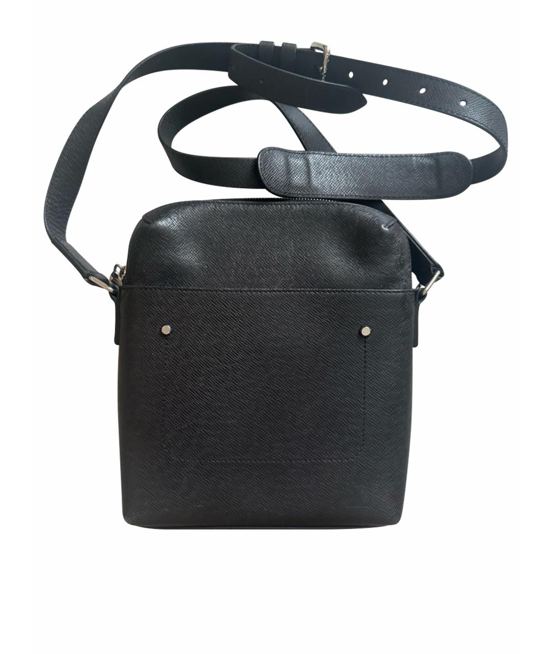 LOUIS VUITTON Черная кожаная сумка на плечо, фото 1