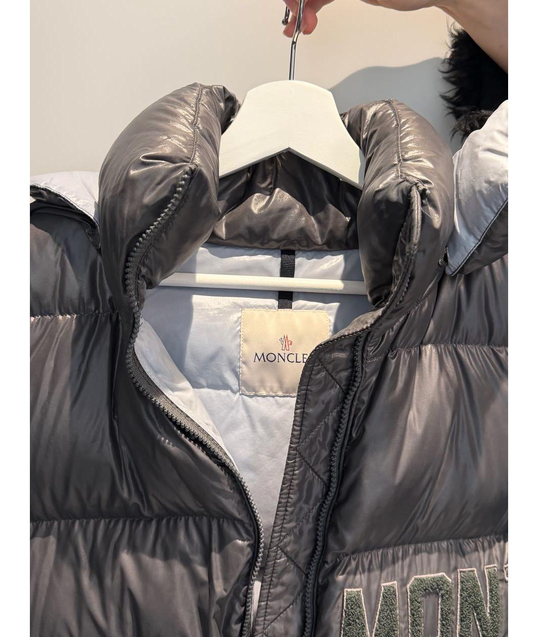 MONCLER Серый пуховик, фото 3