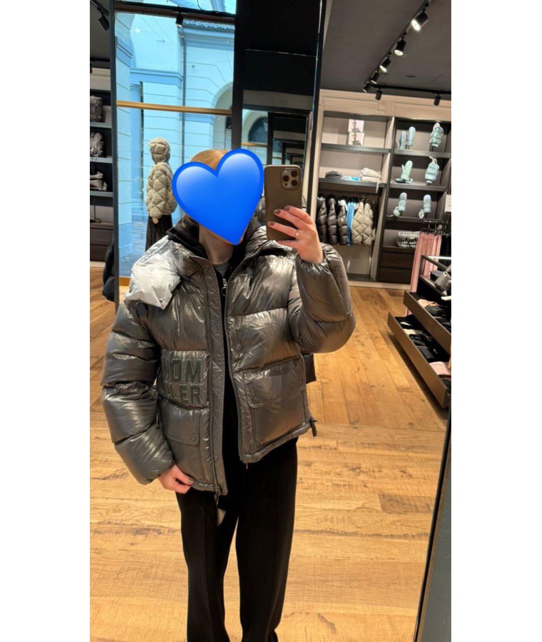 MONCLER Серый пуховик, фото 5