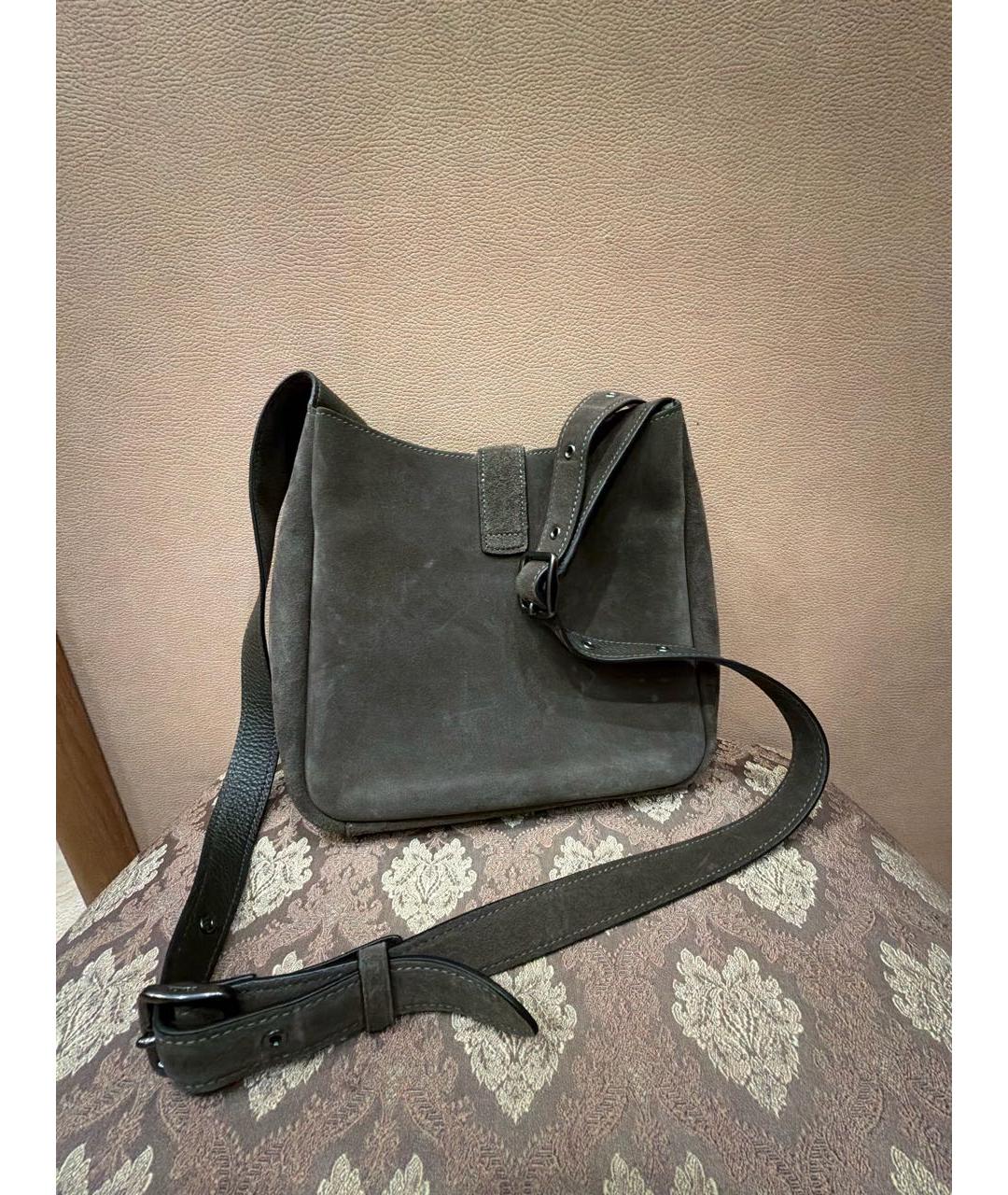 COACH Хаки замшевая сумка тоут, фото 3