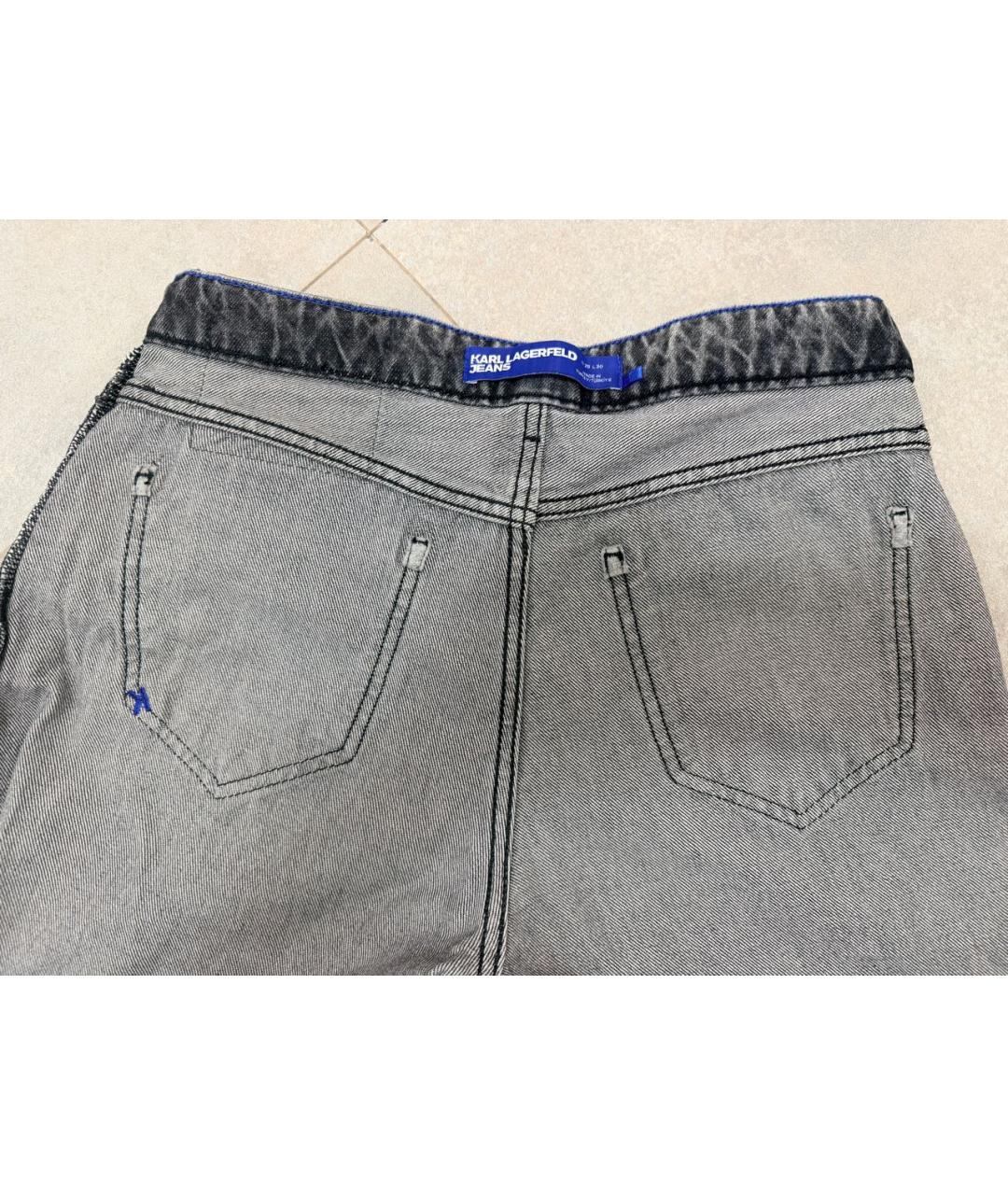 KARL LAGERFELD Антрацитовые хлопковые прямые джинсы, фото 3