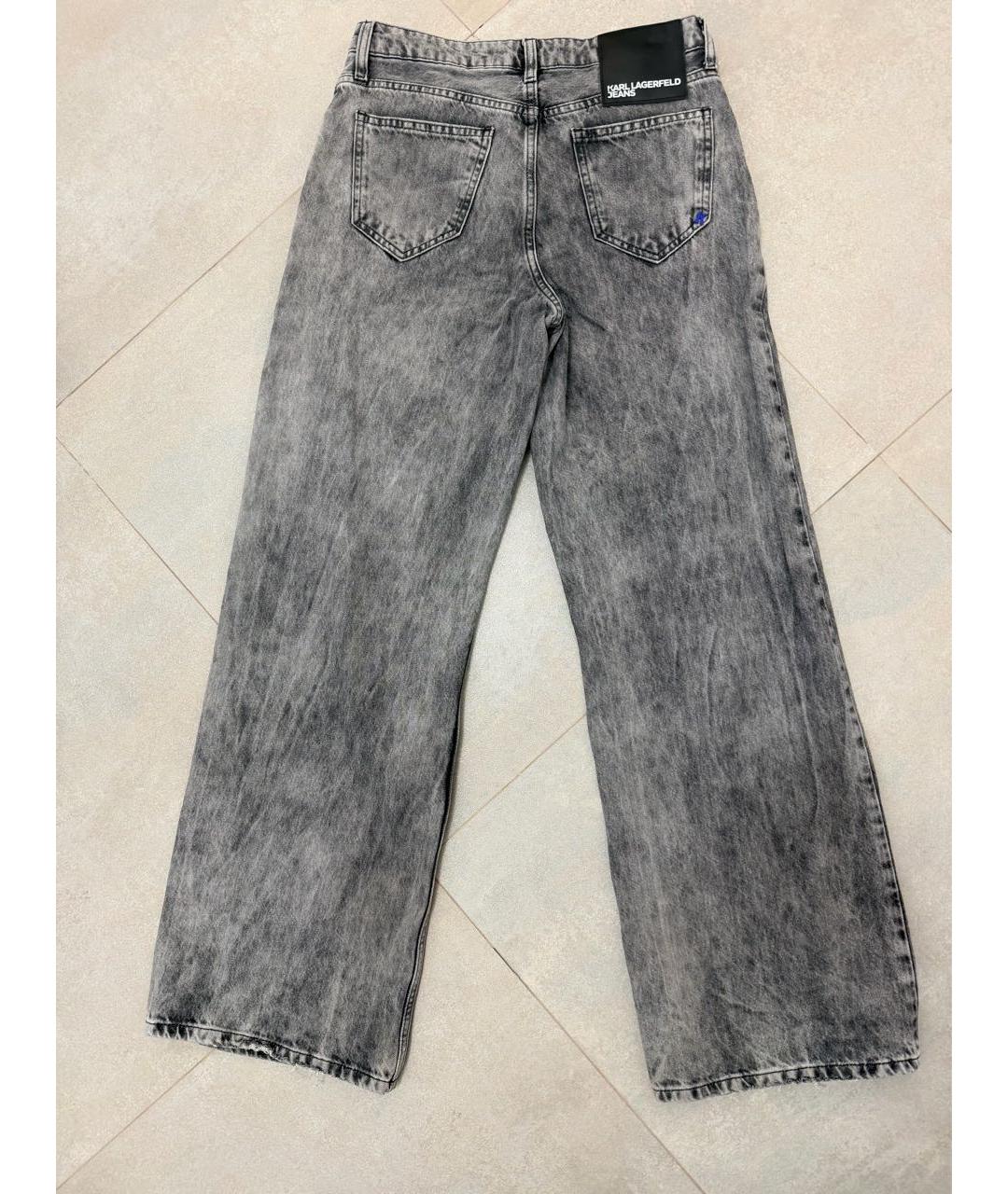 KARL LAGERFELD Антрацитовые хлопковые прямые джинсы, фото 2