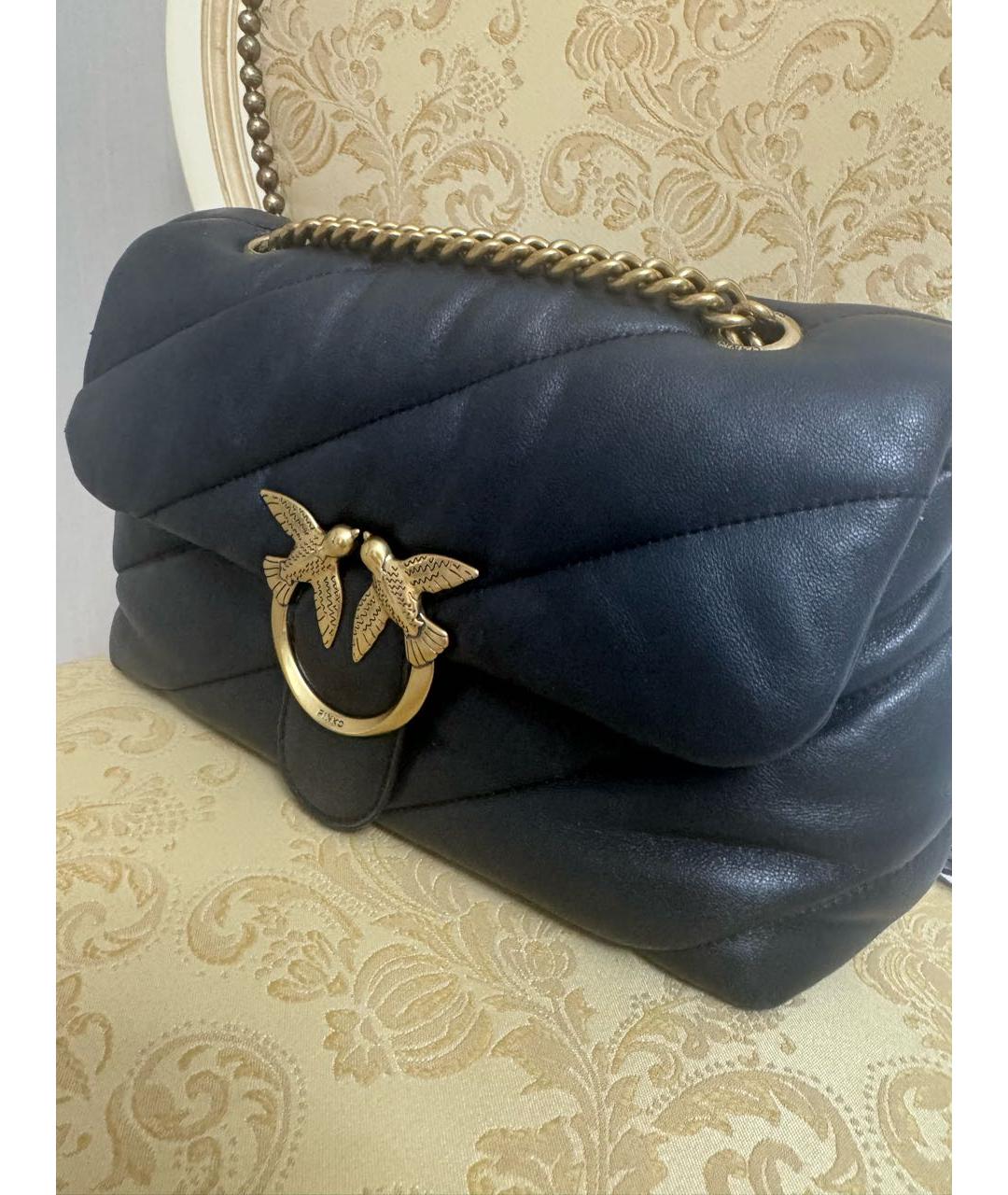 PINKO Черная кожаная сумка через плечо, фото 2