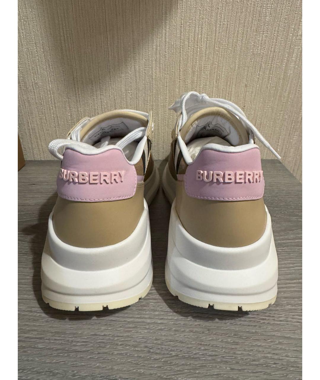 BURBERRY Бежевые кроссовки, фото 4