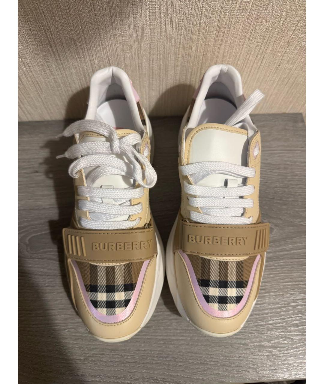 BURBERRY Бежевые кроссовки, фото 3