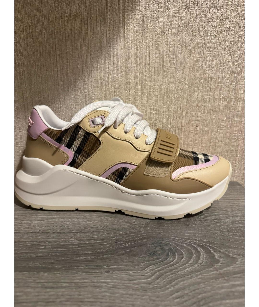 BURBERRY Бежевые кроссовки, фото 5