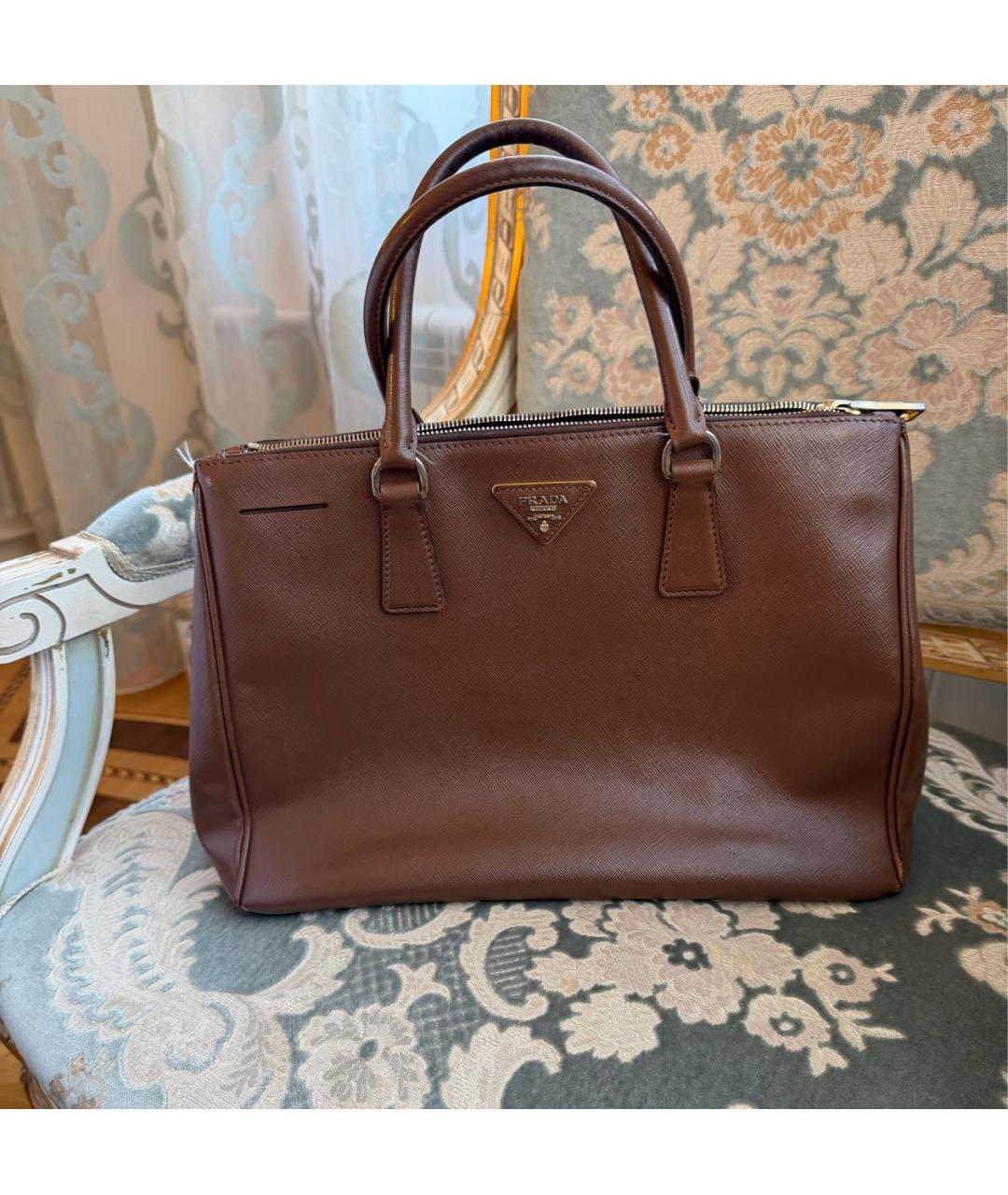 PRADA Коричневая кожаная сумка на плечо, фото 7