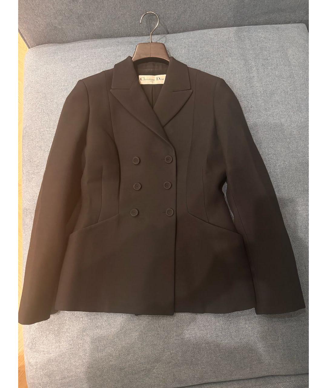 CHRISTIAN DIOR Черный шерстяной жакет/пиджак, фото 5